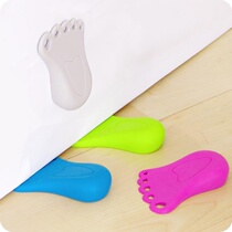 Foot door stop rubber windproof door plug safety door wedge anti-collision safety door top door lock clamp no punching