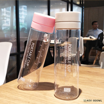 Plastic with graduated water cup large capacity kettle Portable leak-proof male and female Cup with tea filter 600ml