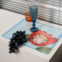 Zuo Xianjin Road cute square pvc lunch mat American cartoon pad steak table mat waterproof and oil-proof plate mat