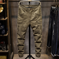 Autumn casual pants mens loose large size stretch pants mens youth harem pants shut fat tooling trend