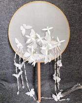 Hanfu group fan Long handle Forest shooting props Fan Fairy ancient style photo fan Girl dancing palace fan