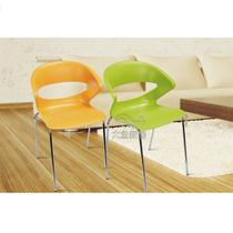 Simple and modern stacked plastic staff restaurant Hotel chair Hollow backrest armrest Balcony leisure seat