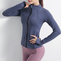 Autumn Winter Yoga Uniform Collar Sports Blouse Women Zipped Open Cardigan Quick Dry Breathable Running Workout Fitness Jacket Jacket