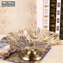 Luxury American glass fruit plate European home model room soft decoration Practical Crystal glass fruit plate large size