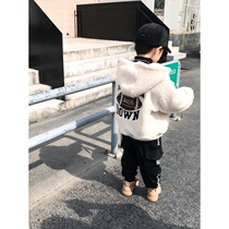 South Korean boy gush jacket foreign air autumn and winter 2020 new baby wool sweater children lamb wool thickened blouses