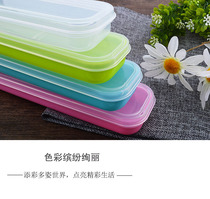 Portable tableware box storage box with spoon chopsticks plastic box student adult children empty box transparent