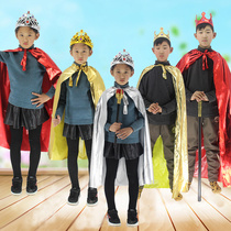 Childrens Day Kindergarten King Prince Princess Crown Cloak Cloak suit Stage performance costumes Mens and womens clothes