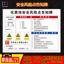 Septic tank safety risk point notification card Safety tips Warning risk notification card Notification card Support customization