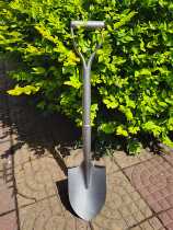 Steel horse iron handle quenching and welding all-steel garden small shovel tip shovel round head shovel car outdoor camping to catch the sea