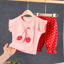 0-4 year-old girl summer suit 2020 New Baby 1 short sleeve 3 two-piece female baby Summer clothes