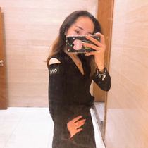 Amanda dance clothing ONE adult autumn and winter Latin clothing slim long sleeve slim cut off shoulder top-W022