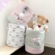 milky garden ins girl heart pink ballet bow lace toy clothes cotton and linen storage bag