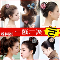 Headstring Crystal Flower Peacock Ornaments Velvet Cloth Hairband Hair Accessories Hair Rope Tray floral headdress Pony Tail Headwear