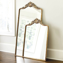 European style vintage mirror floor full-length mirror living room porch decorative mirror wall-mounted bathroom mirror mirror