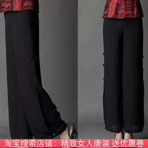 2021 new middle-aged and elderly summer womens pants casual trousers thin Tang suit summer womens mother dress breathable gauze pants