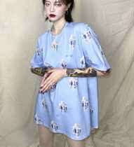 SMFK official virtual real diamond Tee sky blue full print diamond short sleeve cotton large code casual male and female T-shirt