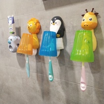 Childrens Cup Cartoon creative cute anti-fall wall hanging baby brush tooth Cup toothbrush cup set tooth jar mouthwash Cup