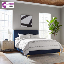 JSM Nordic light luxury cotton linen art bed modern simple blue bed villa apartment 1 51 8 meters double wedding bed