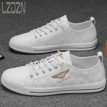 European station mens shoes tide brand summer breathable small white Korean version of the trend of all-match mens travel leisure white no shoelaces