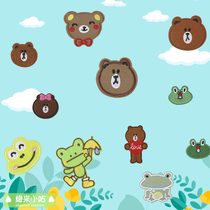 Brown bear cloth patch small frog embroidery patch patch bear dress pants broken hole no trace repair hole patch