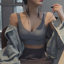 Sports Lingerie Women Yoga free steel ring Summer thin section Shockproof Running Beauty Back Vest Bra Integrated to Gather Bra