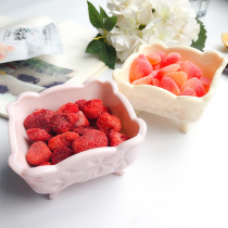 Eurostyle Creative Relief Colored Glass Bowl Four Corners Square Home Fruit Bowl Sweet Shop Fruit Salads Bowl Small