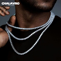 (Official) CHALAVRODW hip hop full diamond necklace Tennis chain Tennis chain