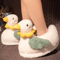 Cotton slippers womens winter bag with plush couple indoor home mens thick bottom cute confinement autumn and winter warm and soft