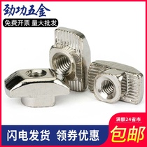 Nickel-plated 304 stainless steel T-type nut European standard aluminum profile nut ship nut 20304045 profile 6L