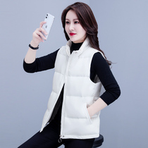 Down waistcoat female light slim 2022 white duck suede outside wearing vest casual short 100 hitch warm kampon shoulder coat tide