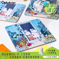 Sweden imported optodesign cartoon moomin moomin wooden coaster mug pad home cup insulation pad