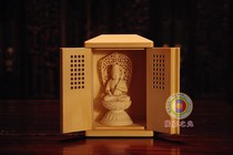 Japanese wooden small shrine Portable Shrine Natal Buddha Solid wood Big Black Sky Shrine