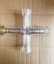Chemical glass pipe equal diameter four-way flaring glass four-way