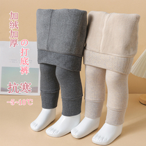 Girl Beats Bottom Pants Autumn Winter Plus Suede Thickened Children Cashmere Warm Pants Outside Wearing CUHK Tong 90% Pants