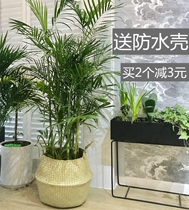 Nordic ins Bamboo woven rattan woven flower basket Creative grass woven flower pot basket basket storage seaweed portable flower device