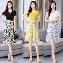 Mid-length fashion trend comfortable dress summer short sleeve collar mid-waist