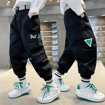 Boy pants Summer 2022 new CUHK Scout Loose Sticker bunches Sports Pants Casual Long Pants Casual Long Pants