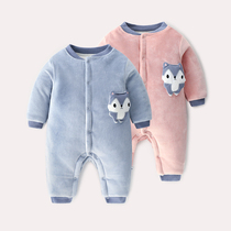 Winter womens baby cotton clothes cotton padded clothes winter thickened cotton boy childrens jumpsuit male baby silk winter corduroy