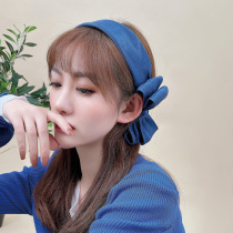 Literary wind side bow wide-brimmed hairband female Korean Net Red Girl hairpin simple Joker out headgear head hoop