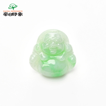 Hao 8 impression X1102 natural Jade smiling Buddha pendant light green Maitreya Buddha pendant Myanmar a goods Jade Girl