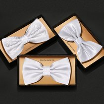 White bow tie male dress wedding groomsman dress fashion tide groom Brother Group suit bow