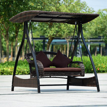 Swing outdoor courtyard garden outdoor double adult hanging chair hanging basket balcony rocking chair wicker chair wrought iron swing chair
