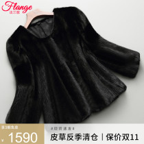 Short mink coat womens whole mink mink fur fur 2021 new young fashion winter fur coat round neck