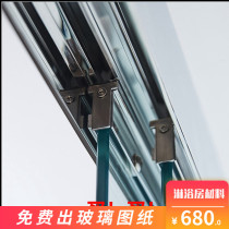 Manufacturers  new self-operated pulley shower room overall bathroom sliding door tempered glass simple bathroom partition 8027