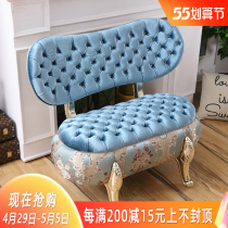 Eurostyle fabric double sofa solid wood backrest small family sofa combined bedroom beauty salon room sofa chair