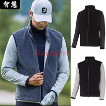 Korea FOOT JOY Golf clothes mens 21 autumn flip-flop two sides wearing a velvet windproof jacket jacket