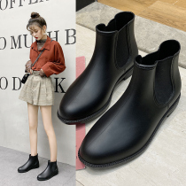 Urban fashion rain shoes womens short tube non-slip shopping car wash waterproof shoes Adult low-top rain boots womens rubber shoes