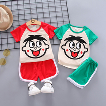 Boys summer suit 2020 new baby baby short sleeve baby Foreign style set children summer cotton two-piece set