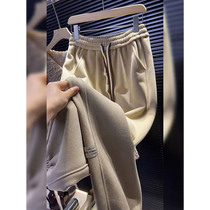 Honey color xuan high waist khaki wide-leg pants womens 2022 autumn and winter new small plus velvet casual pants