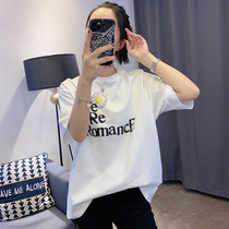 Small daisy white short sleeve t-shirt female loose net red blouses 2022 spring and summer new womens clothing European station Eurogoods